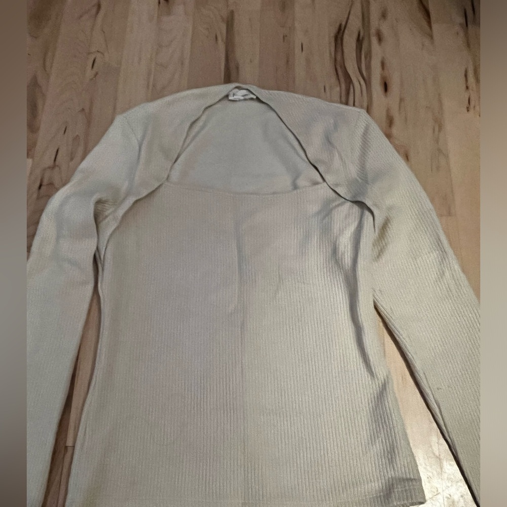 Anthro cream ribbed sweater